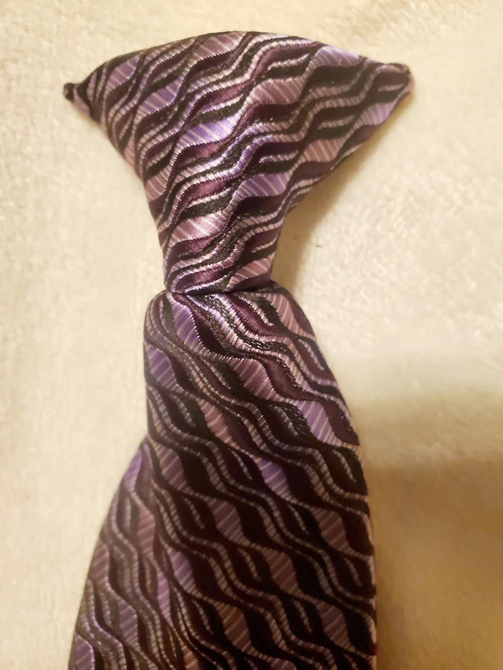 Boy's Purple Patterned Silk Tie